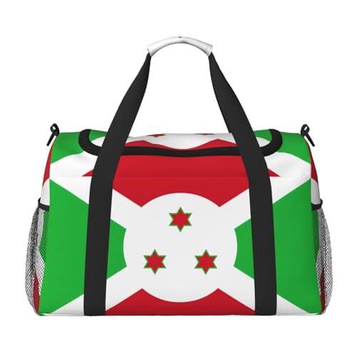 Große Handreisetasche, Motiv: Flagge von Burundi, wasserdicht, für Damen, Seesack, Sport, Fitnessstudio für Herren Große Handreisetasche, Motiv: Flagge von Burundi, wasserdicht, für Damen, Seesack, Sport, Fitnessstudio für Herren von LiuMng