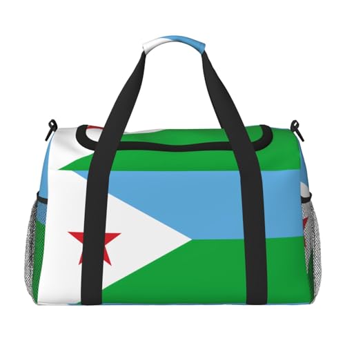 Große Handreisetasche, Motiv: Flagge von Dschibuti, wasserdicht, für Damen, Seesack, Sport, Fitnessstudio für Herren Große Handreisetasche, Motiv: Flagge von Dschibuti, wasserdicht, für Damen, Seesack, Sport, Fitnessstudio für Herren von LiuMng
