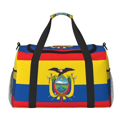 Große Handreisetasche, Motiv: Flagge von Ecuador, wasserdichte Tragetasche für Damen, Seesack, Sport, Fitnessstudio für Herren von LiuMng