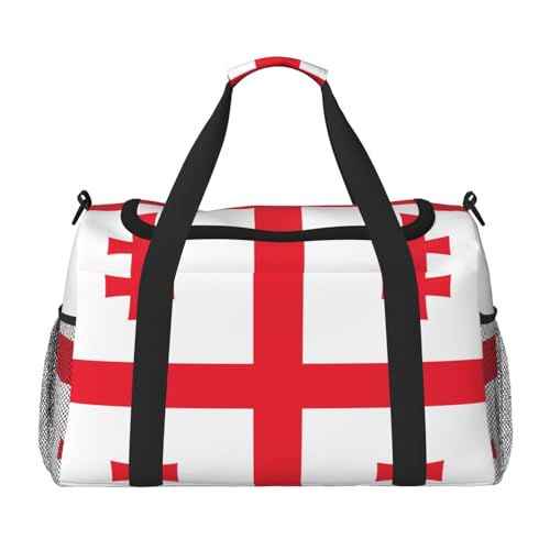 Große Handreisetasche, Motiv: Flagge von Georgia, wasserdichte Tragetasche für Damen, Seesack, Sport, Fitnessstudio für Herren von LiuMng