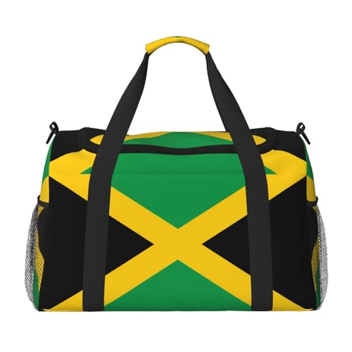 Große Handreisetasche, Motiv: Flagge von Jamaika, wasserdichte Tragetasche für Damen, Seesack, Sport, Fitnessstudio für Herren Große Handreisetasche, Motiv: Flagge von Jamaika, wasserdichte Tragetasche für Damen, Seesack, Sport, Fitnessstudio für Herren von LiuMng