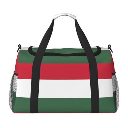 Große Handreisetasche, Motiv: Flagge von Ungarn, wasserdichte Tragetasche für Damen, Seesack, Sport, Fitnessstudio für Herren von LiuMng