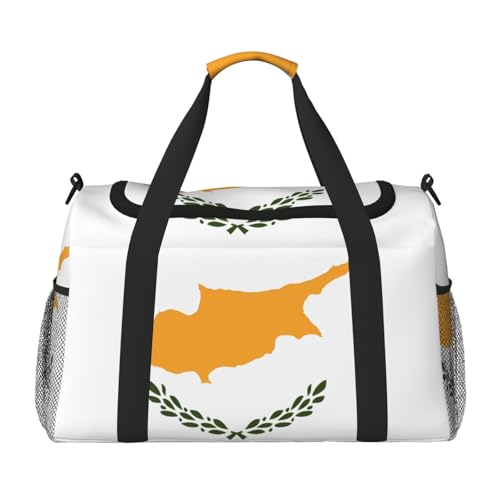 Große Handreisetasche, Motiv: Flagge von Zypern, wasserdichte Tragetasche für Damen, Seesack, Sport, Fitnessstudio für Herren Große Handreisetasche, Motiv: Flagge von Zypern, wasserdichte Tragetasche für Damen, Seesack, Sport, Fitnessstudio für Herren von LiuMng