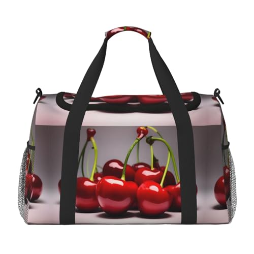 Große Handreisetasche, Motiv: chilenische Kirschen, wasserdichte Tragetasche für Damen, Seesack, Sport, Fitnessstudio für Herren von LiuMng
