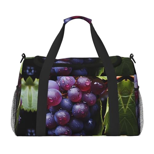 Große Handreisetasche, Motiv: frische Trauben, wasserdichte Tragetasche für Damen, Seesack, Sport, Fitnessstudio für Herren von LiuMng