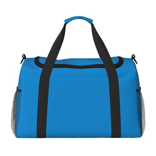 Große Handreisetasche, einfarbig, blauer Druck, wasserdichte Tragetasche für Damen, Seesack, Sport, Fitnessstudio für Herren von LiuMng