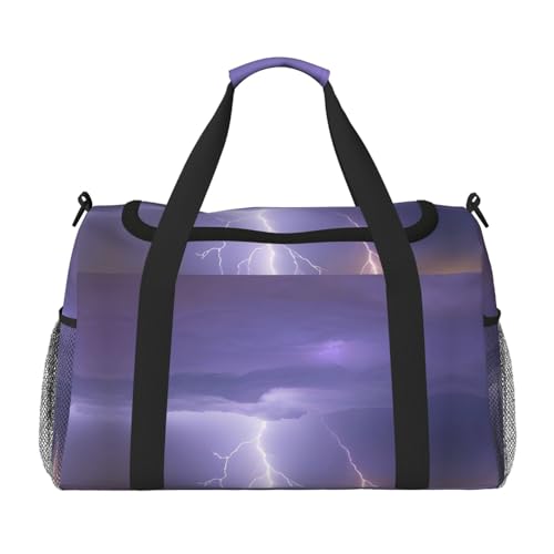 Große Handreisetasche mit Blitz-Sturm-Druck, wasserdichte Tragetasche für Damen, Seesack, Sport, Fitnessstudio für Herren Große Handreisetasche mit Blitz-Sturm-Druck, wasserdichte Tragetasche für Damen, Seesack, Sport, Fitnessstudio für Herren von LiuMng