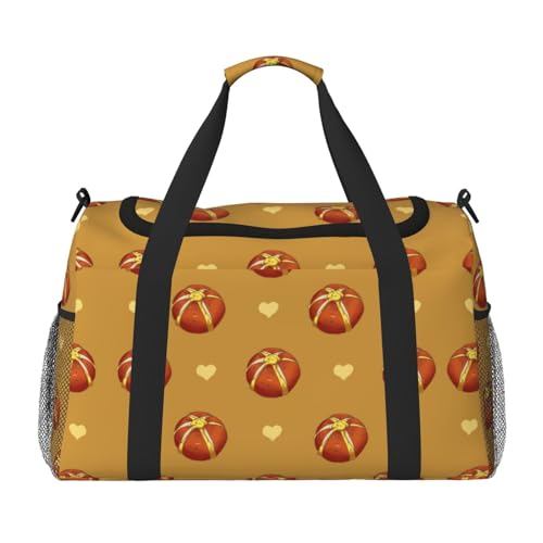 Große Handreisetasche mit Butterbrot-Aufdruck, wasserdichte Tragetasche für Damen, Seesack, Sport, Fitnessstudio für Herren von LiuMng