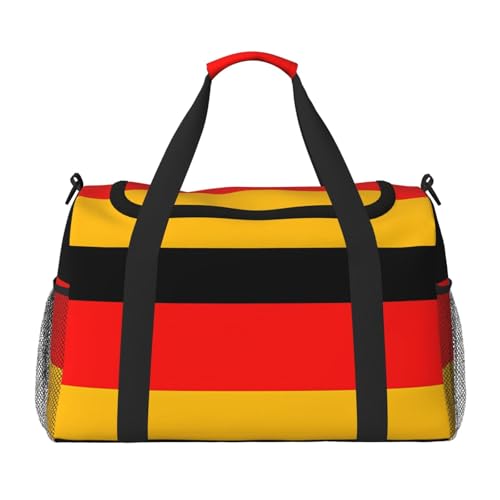 Große Handreisetasche mit Deutschlandflaggen-Druck, wasserdichte Tragetasche für Damen, Seesack, Sport, Fitnessstudio für Herren von LiuMng