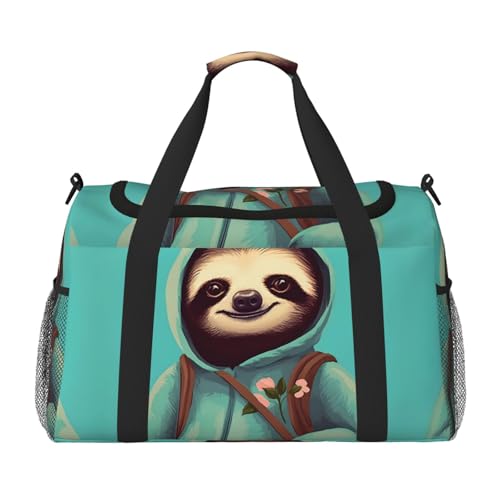 Große Handreisetasche mit Faultier-Aufdruck, wasserdichte Tragetasche für Damen, Seesack, Sport, Fitnessstudio für Herren von LiuMng