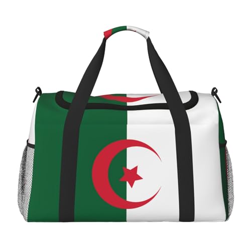 Große Handreisetasche mit Flagge von Algerien, wasserdichte Tragetasche für Damen, Seesack, Sport, Fitnessstudio für Herren Große Handreisetasche mit Flagge von Algerien, wasserdichte Tragetasche für Damen, Seesack, Sport, Fitnessstudio für Herren von LiuMng