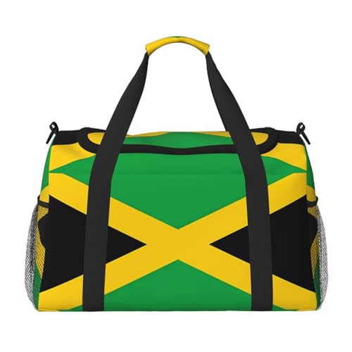 Große Handreisetasche mit Jamaika-Flaggen-Druck, wasserdichte Tragetasche für Damen, Seesack, Sport, Fitnessstudio für Herren von LiuMng