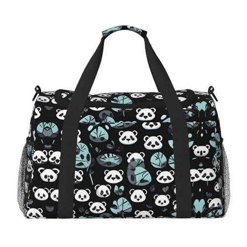 Große Handreisetasche mit Panda-Gesicht, wasserdicht, für Damen, Seesack, Sport, Fitnessstudio, Schwarz und Weiß Große Handreisetasche mit Panda-Gesicht, wasserdicht, für Damen, Seesack, Sport, Fitnessstudio, Schwarz und Weiß von LiuMng