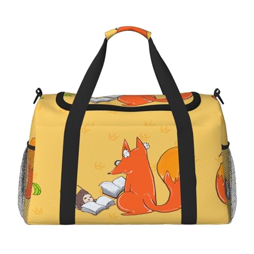 Große Handreisetasche mit Sonnenblumenkernen und Füchsen, wasserdicht, für Damen, Seesack, Sport, Fitnessstudio für Herren von LiuMng