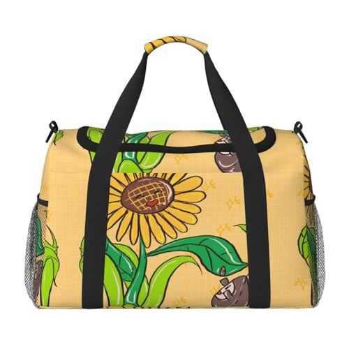 Große Handreisetasche mit Sonnenblumenkernen und Sonnenblumen-Druck, wasserdichte Tragetasche für Damen, Seesack, Sport, Fitnessstudio für Herren Große Handreisetasche mit Sonnenblumenkernen und Sonnenblumen-Druck, wasserdichte Tragetasche für Damen, Seesack, Sport, Fitnessstudio für Herren von LiuMng