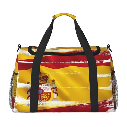 Große Handreisetasche mit Spanien-Flaggen-Druck, wasserdichte Tragetasche für Damen, Seesack, Sport, Fitnessstudio für Herren von LiuMng