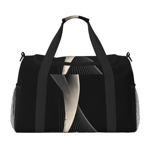 Große Handreisetasche mit abstraktem Kurvendruck, wasserdichte Tragetasche für Damen, Seesack, Sport, Fitnessstudio für Herren von LiuMng