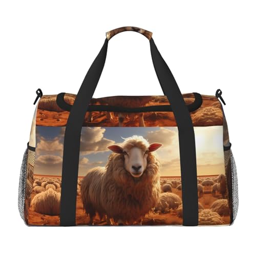 Große Handreisetasche mit australischem Schaf-Druck, wasserdichte Tragetasche für Damen, Seesack, Sport, Fitnessstudio für Herren Große Handreisetasche mit australischem Schaf-Druck, wasserdichte Tragetasche für Damen, Seesack, Sport, Fitnessstudio für Herren von LiuMng