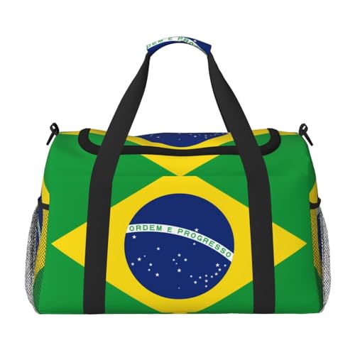 Große Handreisetasche mit brasilianischer Flagge, wasserdichte Tragetasche für Damen, Seesack, Sport, Fitnessstudio für Herren von LiuMng