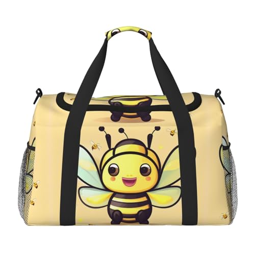 Große Handreisetasche mit gelbem Bienendruck, wasserdichte Tragetasche für Damen, Seesack, Sport, Fitnessstudio für Herren von LiuMng