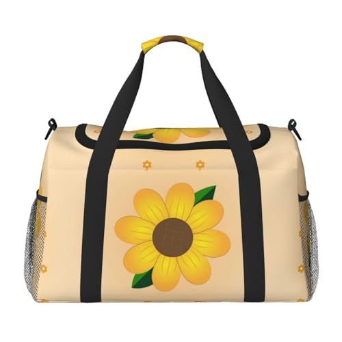 Große Handreisetasche mit goldenem Sonnenblumen-Druck, wasserdichte Tragetasche für Damen, Seesack, Sport, Fitnessstudio für Herren Große Handreisetasche mit goldenem Sonnenblumen-Druck, wasserdichte Tragetasche für Damen, Seesack, Sport, Fitnessstudio für Herren von LiuMng