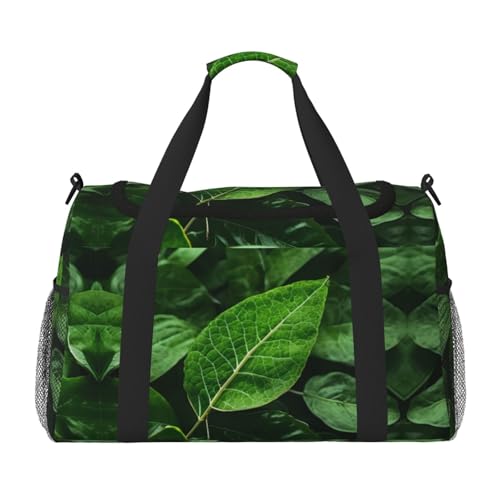 Große Handreisetasche mit grünen Blättern, wasserfest, für Damen, Seesack, Sport, Fitnessstudio für Herren von LiuMng
