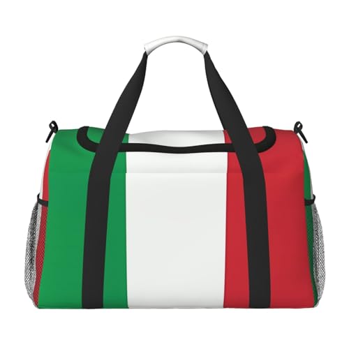 Große Handreisetasche mit italienischer Flagge, wasserdichte Tragetasche für Damen, Seesack, Sport, Fitnessstudio für Herren von LiuMng