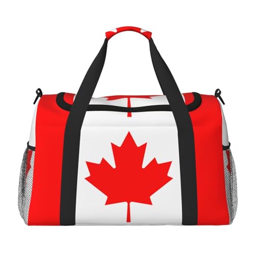 Große Handreisetasche mit kanadischer Flagge, wasserdichte Tragetasche für Damen, Seesack, Sport, Fitnessstudio für Herren von LiuMng