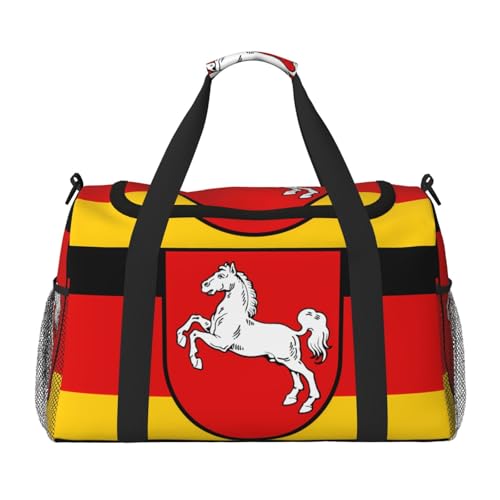 Große Handreisetasche mit niedersachsener Flagge, wasserdichte Tragetasche für Damen, Seesack, Sport, Fitnessstudio für Herren von LiuMng