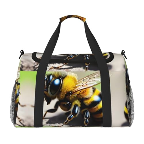 Große Handreisetasche mit niedlichem Bienendruck, wasserdichte Tragetasche für Damen, Seesack, Sport, Fitnessstudio für Herren Große Handreisetasche mit niedlichem Bienendruck, wasserdichte Tragetasche für Damen, Seesack, Sport, Fitnessstudio für Herren von LiuMng