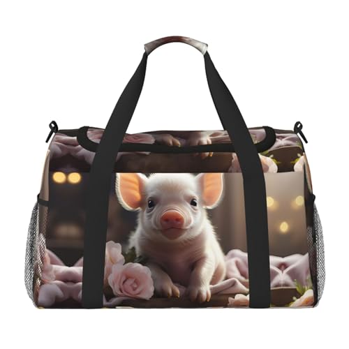 Große Handreisetasche mit niedlichem Schweinchen-Aufdruck, wasserdichte Tragetasche für Damen, Seesack, Sport, Fitnessstudio für Herren von LiuMng
