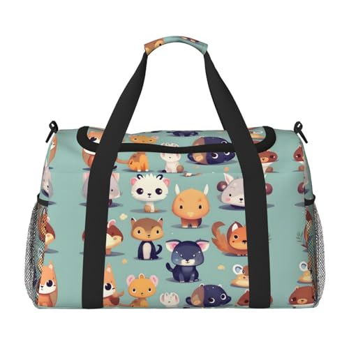 Große Handreisetasche mit niedlichem Tiermotiv, wasserdichte Tragetasche für Damen, Seesack, Sport, Fitnessstudio für Herren von LiuMng