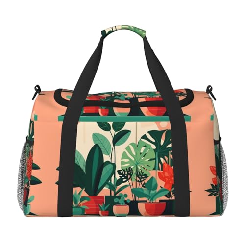 Große Reisetasche für den Innenbereich, mit grünen Pflanzen, wasserdichte Tragetasche für Damen, Seesack, Sport, Fitnessstudio für Herren Große Reisetasche für den Innenbereich, mit grünen Pflanzen, wasserdichte Tragetasche für Damen, Seesack, Sport, Fitnessstudio für Herren von LiuMng