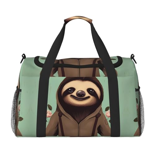 Große Reisetasche mit Cartoon-Faultier-Druck, wasserdichte Tragetasche für Damen, Seesack, Sport, Fitnessstudio für Herren Große Reisetasche mit Cartoon-Faultier-Druck, wasserdichte Tragetasche für Damen, Seesack, Sport, Fitnessstudio für Herren von LiuMng
