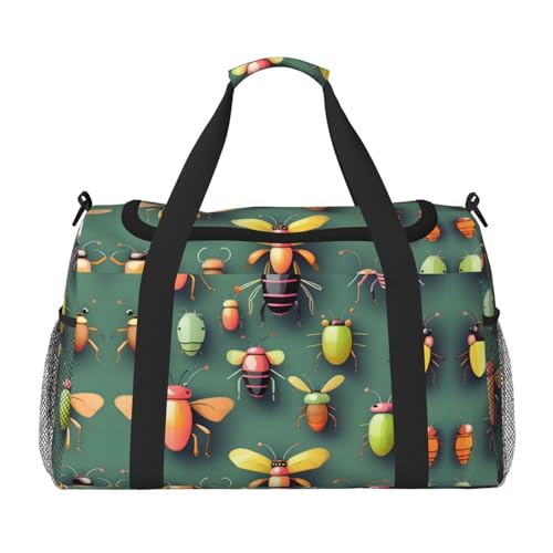 Große Reisetasche mit Insekten-Atlas-Druck, wasserdichte Tragetasche für Damen, Seesack, Sport, Fitnessstudio für Herren Große Reisetasche mit Insekten-Atlas-Druck, wasserdichte Tragetasche für Damen, Seesack, Sport, Fitnessstudio für Herren von LiuMng