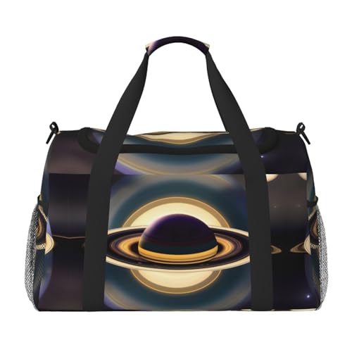 Große Reisetasche mit schönem Saturn-Druck, wasserdichte Tragetasche für Damen, Seesack, Sport, Fitnessstudio für Herren von LiuMng