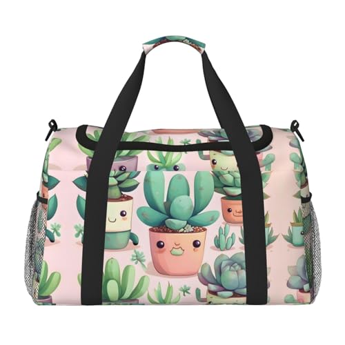 Große Reisetasche mit schönem Sukkulenten-Druck, wasserdichte Tragetasche für Damen, Sporttasche, Fitnessstudio für Herren Große Reisetasche mit schönem Sukkulenten-Druck, wasserdichte Tragetasche für Damen, Sporttasche, Fitnessstudio für Herren von LiuMng