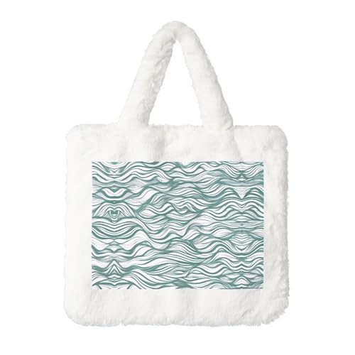 Grüne gewellte gestreifte Plüsch-Handtasche: flauschige Damen-Umhängetasche, Herbst/Winter, Umhängetasche, Münztasche, Geldbörse Grüne gewellte gestreifte Plüsch-Handtasche: flauschige Damen-Umhängetasche, Herbst/Winter, Umhängetasche, Münztasche, Geldbörse von LiuMng