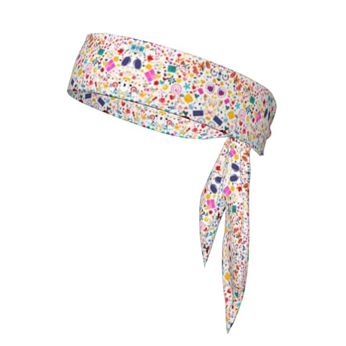 Happy Birthday Hintergrund Stilvolle und bequeme Sport-Kopfbandanas – Unisex-Trainings-Haarband für sportliche Aktivitäten von LiuMng