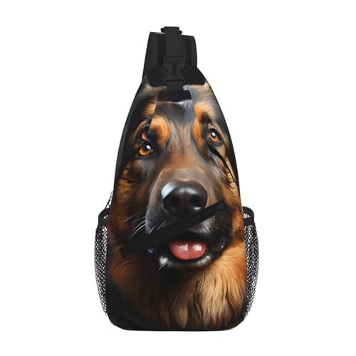 Herren Cross Brusttasche diagonal Deutscher Schäferhund Druck Sling Crossbody Brust Daypack Satchel für Wandern Reisen Herren Cross Brusttasche diagonal Deutscher Schäferhund Druck Sling Crossbody Brust Daypack Satchel für Wandern Reisen von LiuMng