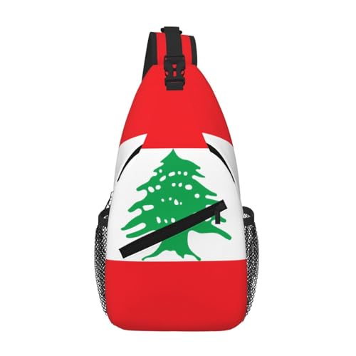 Herren Cross Brusttasche diagonal Flagge Libanon Print Sling Crossbody Brust Daypack Satchel für Wandern Reisen Herren Cross Brusttasche diagonal Flagge Libanon Print Sling Crossbody Brust Daypack Satchel für Wandern Reisen von LiuMng