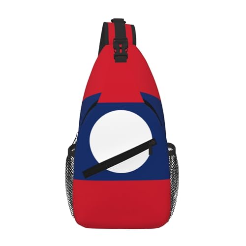 Herren Cross Brusttasche diagonal Flagge von Laos Print Sling Crossbody Brust Daypack Satchel für Wandern Reisen Herren Cross Brusttasche diagonal Flagge von Laos Print Sling Crossbody Brust Daypack Satchel für Wandern Reisen von LiuMng