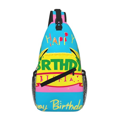 Herren Cross Brusttasche diagonal Happy Birthday Ballon Print Sling Crossbody Brust Daypack Satchel für Wandern Reisen Herren Cross Brusttasche diagonal Happy Birthday Ballon Print Sling Crossbody Brust Daypack Satchel für Wandern Reisen von LiuMng