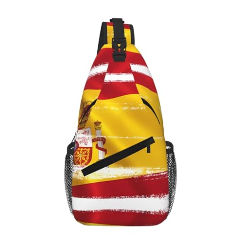 Herren Cross Brusttasche diagonal Spanien Flagge Druck Sling Crossbody Brust Daypack Satchel für Wandern Reisen Herren Cross Brusttasche diagonal Spanien Flagge Druck Sling Crossbody Brust Daypack Satchel für Wandern Reisen von LiuMng