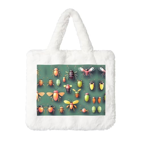 Insect Atlas Plüsch Handtasche Damen Flauschige Umhängetasche Herbst Winter Tote Crossbody Tasche Münztasche Geldbörse Insect Atlas Plüsch Handtasche Damen Flauschige Umhängetasche Herbst Winter Tote Crossbody Tasche Münztasche Geldbörse von LiuMng