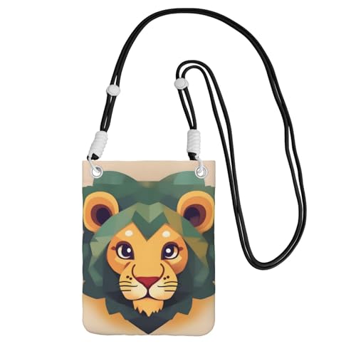 Kleine Umhängetasche mit Cartoon-Löwen-Motiv, niedlich, tragen Sie eine Handytasche, diagonal, zum Einkaufen, Spazierengehen, Schwarz, Einheitsgröße Kleine Umhängetasche mit Cartoon-Löwen-Motiv, niedlich, tragen Sie eine Handytasche, diagonal, zum Einkaufen, Spazierengehen, Schwarz, Einheitsgröße von LiuMng