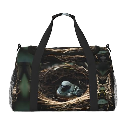 Kleine Vogelnest bedruckte große Handreisetasche, wasserdichte Tragetasche für Damen, Seesack, Sport, Fitnessstudio für Herren Kleine Vogelnest bedruckte große Handreisetasche, wasserdichte Tragetasche für Damen, Seesack, Sport, Fitnessstudio für Herren von LiuMng