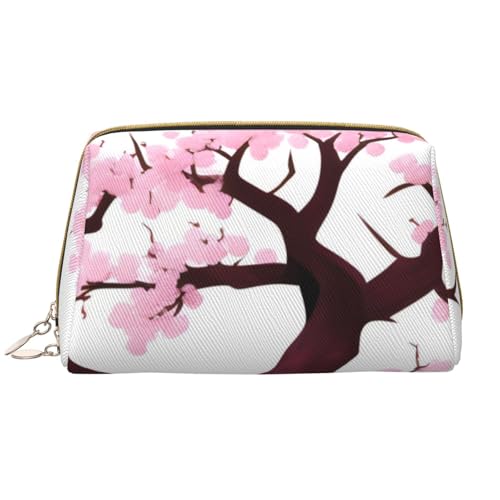 Kosmetiktasche für Damen, Motiv: Kirschblütenbaum, großes Fassungsvermögen, Reise-Kosmetiktasche, PU-Leder, mit Reißverschluss, tragbar, weit geöffneter Organizer Kosmetiktasche für Damen, Motiv: Kirschblütenbaum, großes Fassungsvermögen, Reise-Kosmetiktasche, PU-Leder, mit Reißverschluss, tragbar, weit geöffneter Organizer von LiuMng