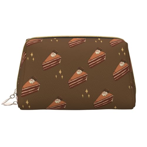 Kosmetiktasche für Damen, Motiv: Schokoladenquadrate für Kuchen, großes Fassungsvermögen, Reise-Kosmetiktasche, PU-Leder, mit Reißverschluss, tragbar, weit geöffneter Organizer von LiuMng