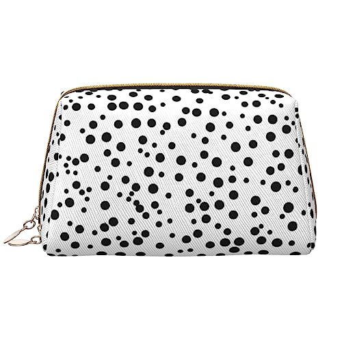 Kosmetiktasche für Damen, mit großem Fassungsvermögen, PU-Leder, mit Reißverschluss, tragbar, weit geöffneter Organizer, weiß, Einheitsgröße von LiuMng